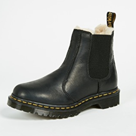 fur lined dr martens chelsea boots